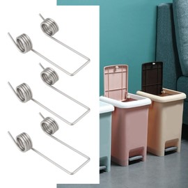 SING F LTD 10PCS Double Leg Spring 4 Coil Nickel-Plated Stainless Steel Torsion Springs 1mm x 8mm Trash Can Accessories for Garbage Bins