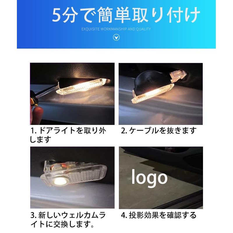 Aohong 2 Pcs Courtesy Light Door Welcome Light Courtesy Lamp