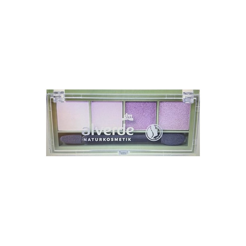 alverde NATURKOSMETIK Lidschatten Palette Quattro 98 Lavender Dream, 4,4 g