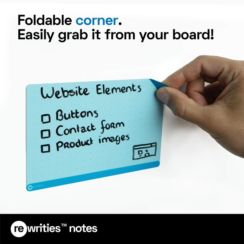 Rewrities Notes - 24 Dry Erase Magnetic Cards for Tasks,