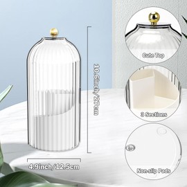 Chris.W Toothbrush Holders with Sliding Lid, Rotating Toothbrush Holders with Cover, 3 Slots Tooth Brush Toothpaste Holder, Bathroom Organizer Countertop, Sink Organizer for Vanity Tooth Brushes