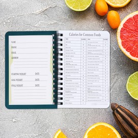 ATDAWN Food Journal/Food Diary/Diet Journal Notebook, 120 pages - 3 1/2" x 5 1/4" Durable Thick Translucent Cover, Wire-O Binding