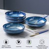 UNICASA Ceramic Pasta Bowls, Porcelain Salad Set of 4, 26