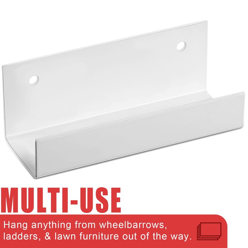 Blulu 4 Pieces Wall Mount Ladder Wall Wheelbarrow Hanger Steel