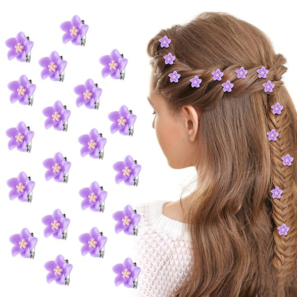 Andibro Lot de 20 mini pinces à cheveux en forme de fleur de lys pour femmes, Mini pince cheveux fleur Clip en Métal Accessoires Décoratifs pour Fille Anniversaires Fêtes Mariage