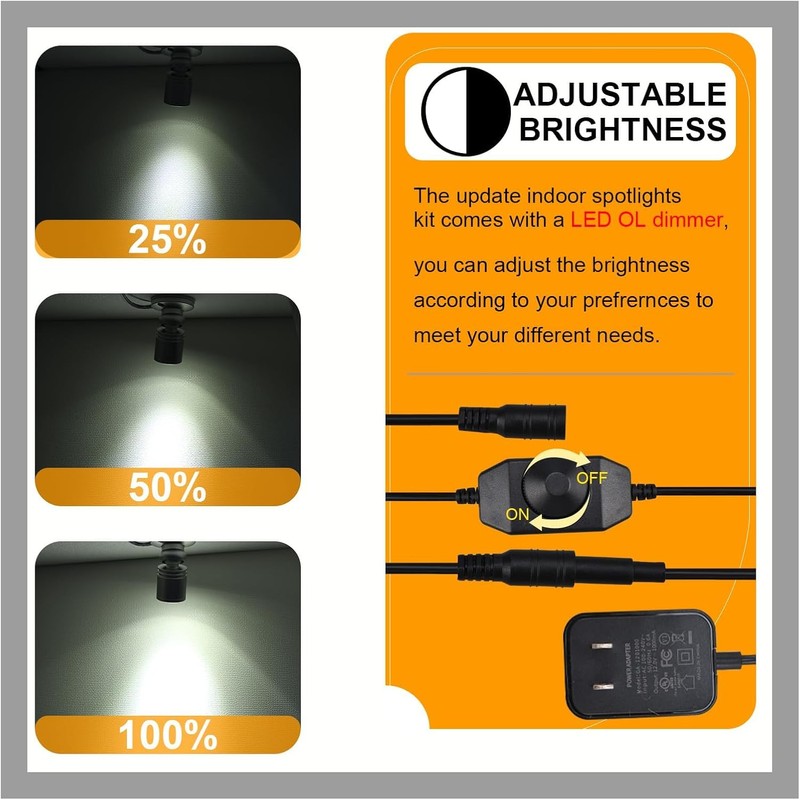 YaeCCC Dimmable LED Mini Spotlight Jewelry Showcase Display Lights Black