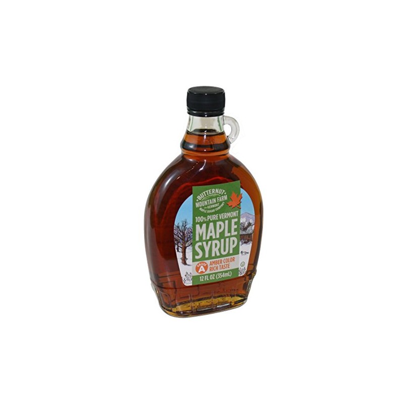 Vermont Amber Rich Maple Syrup Glass Jug 12 Ounce