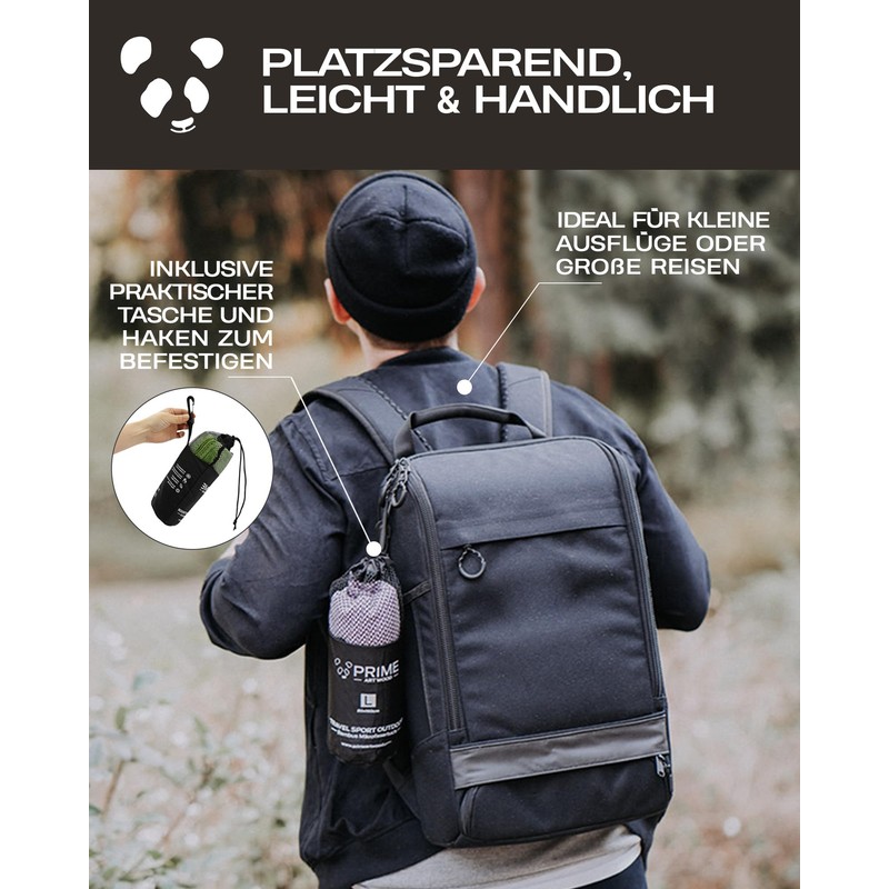 PRIME ART WOOD Bamboo Travel Towel 100 x 50 cm