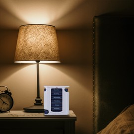 Relaxdays 7 Day Weekly Pill Box 4 Compartments English Pill Box with Sliding Lid White/Red