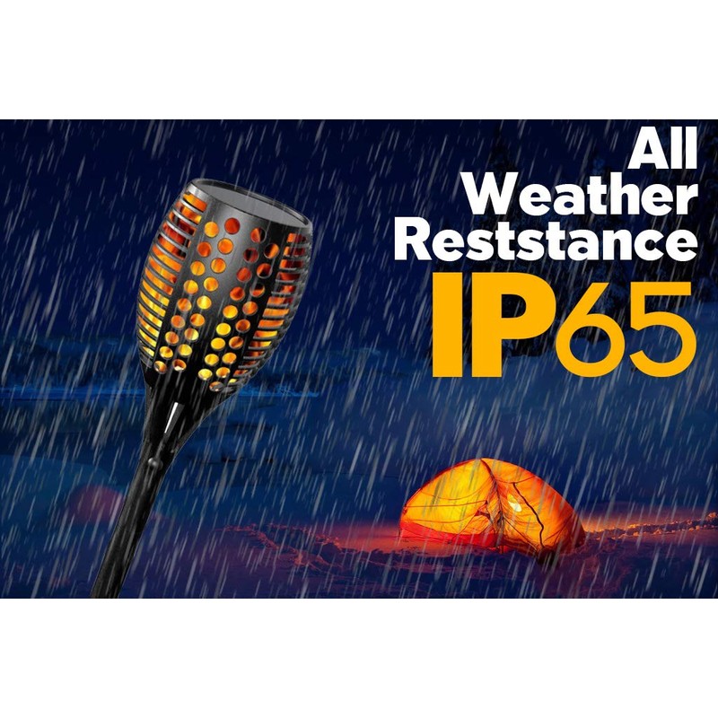 Sunlitec Solar Lights, Waterproof Flickering Flames Torches Lights Outdoor Landscape