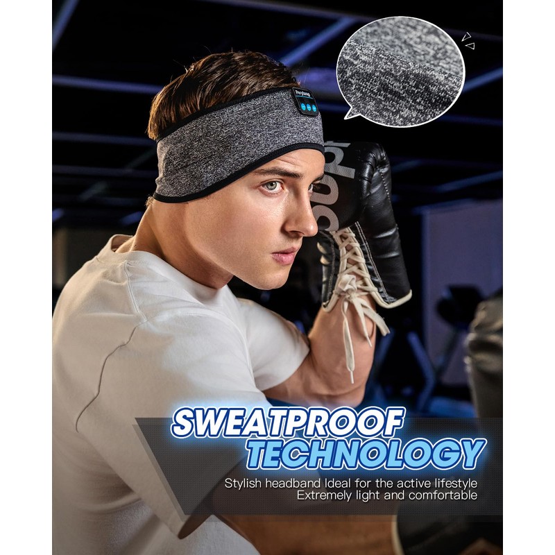 Perytong Headphones for Sleeping, Sleep Headphones Bluetooth Headband, Noise Cancelling