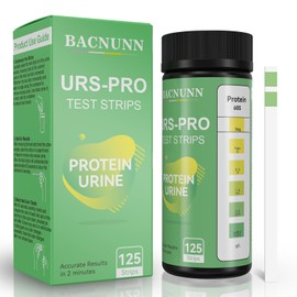 BACNUNN Urine Protein Test Strips: 125 CT Protein Urine Test Strips at Home Accurate Results in 60 Seconds - Protein Urine Testing Strips Kit for Kidney (125)
