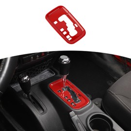 RT-TCZ for Wrangler JK Gear Shift Panel Cover Trim Red for Jeep Wrangler JK JKU 2011-2017 Red Interior Accessories