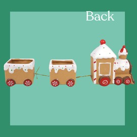 Needzo Gingerbread Train Figurine, Christmas Home Decoration, Festive Keepsake Gifts, 15.5 x 5.21 Inches