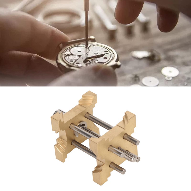 Watch Movement Holder Fixed Base Adjustable 4 Sided Watchmaker Clamp