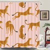 Uokiuki Boho Leopard Fabric Shower Curtain - Tropical Animal Cheetah
