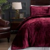 TAMGHO Red Queen Velvet Comforter Set, Plush Crushed Velvet Bedding,