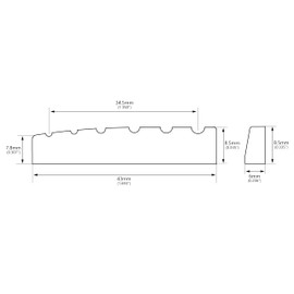 Banworks 6 String Electric Guitar Flat Bottom Saddles Cattle Bone Saddle Pre-Slotted Saddle Replacement Part for Les Paul LP SG Guitars 2 Pack JT/XZ-01 43x6x8.5/7.8mm