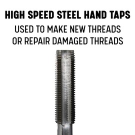 Drill America 12 Piece NC HSS Round Tap and Die Set (1/4-1/2) with 1 OD Round Dies and Handles