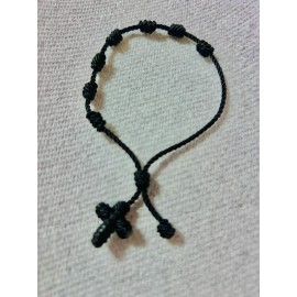 Knotted Rosary Adjustable Bracelet - Black