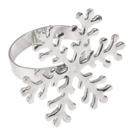 Pack of 4 Christmas Napkin Rings Silver Metal Table Lnen Holders Festive Dinner Settings Snowflake 4cm