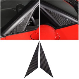 PIUGILH Soft Carbon Fiber A-Pillar Panel Cover Trim Kit, Outer Car Side Windshield A-Pillar Molding Trim Accessories for Corvette C6 2005-2013, 2Pcs (Windshield A-Pillar Triangle Panel Trim - Black)