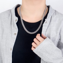 Dankadi Men Italian 925 Sterling Silver Necklace 8-10-12MM Solid Miami Cuban Link Chain 18 "20" 22 "24" 26" 28 "30 "Man Women Jewelry Gift (16 inch, 8MM Silver Smooth)