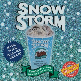 Blue Bunny Cookies and cream cup, Ice Cream Truck Sticker 6x6 Snow storm cup wonder's brand