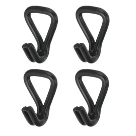 PATIKIL 4 Pack Ratchet Double J Hook Load 7716 LBS for 12.5mm Tie Down Strap Webbing on Car Truck Trailers Towing Strap, Black