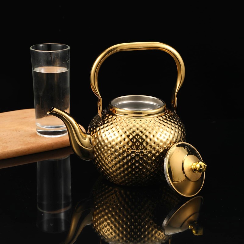 Alunsito Teapot for Stove Top, Stovetop Tea Kettle, Food Grade