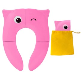 Toilet Seat Cover for Kids - Travel Potty Training Seat, Non-Slip, Foldable With Carry Bag for Toddlers