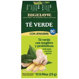 Bigelow Tea – Té Verde con Jengibre y Probióticos, Contiene Cafeína, 3 Pack, Caja con 18 Bolsitas Envueltas Individualmente, 54 bolsitas de té en total, Producto Kosher