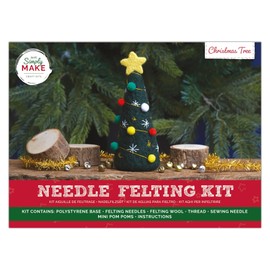 Simply Make Needle Felting Kit, Christmas Tree, Multicoloured, Single Craft Kit, Needle Felting Kit with Felting Needles and Felting Wool, Ideal Needle Felting Kits for Beginners, Fun DIY Craft Kit