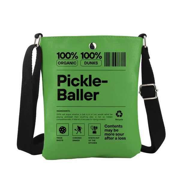 WCGXKO Retro Pickle-Baller Crossbody Bag Pickleball Player Gift for Pickleball