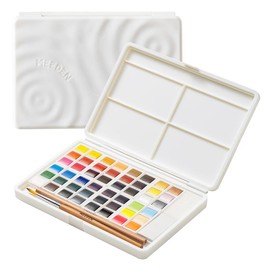 MEEDEN Art Watercolor Paint Set, 48/96 Vivid Colors in Portable Box, Detail Paint Brush Included, Gift:_48 colors