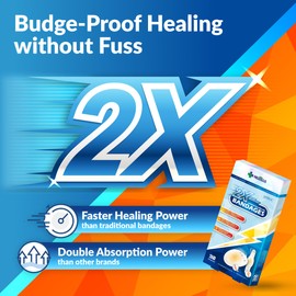 Medtecs Hydrocolloid Gel Bandage, Ellipse 20ct + Strip 10ct, Long-Lasting,Waterproof Adhesive for First Aid,Advanced Cushion for Blister Prevention & Wound Care,2X Fast Healing for Heel,Fingers & Toes