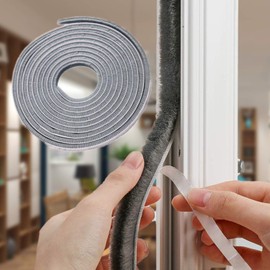 CIKKIIO 32.8 Ft Self Adhesive Weather Stripping Seal Strip Weatherstrip for Windows and Doors House Soundproofing,Windproof,Dustproof,Stronger Stickiness,0.35 Wide X 0.2 inch Thick, Gray