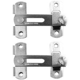 Shiwaki 2PCS Stainless Steel Gate Latch Flip Latch Security Door Lock (Brushed Silver)