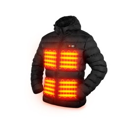 PTAHDUS Women's Heated Jacket Lightweight 5 Heat Zones Battery Pack Included, Heated Puffer Jacket with Hand Warmer Pocket(Black, Small)