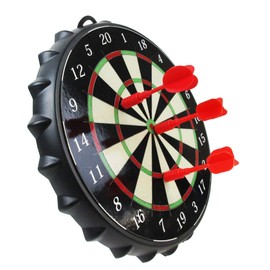 Karella Magnetic Dartboard, Magnetic Target, Diameter 25 cm, Dart Game for Children, Safe Dart Toy, Small Dartboard, Gift, Party Game, Set Including 2 Sets of Mini Darts and 6 Bottle Caps