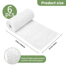 TCAIRG 6 Pack Plaster Cloth Rolls for Belly Casting, Sculptures, Masks – Art Gauze Bandage Strips for Craft Molds (5 in x 106 in Each)