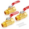 GASHER 3PCS 1/4 Inch Brass Mini Ball Valve, Shut Off
