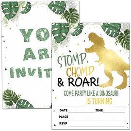 Dinosaur Party Invitation Cards, Birthday Party Invitation for Boys Girls, Dinosaur Theme Party, Kids Party Celebration, 20 Cards With 20 Envelopes – (yqk-A04)