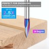 EANOSIC 5PCS CNC Wood Carving Router Bits Set, 1/4'' Shank,