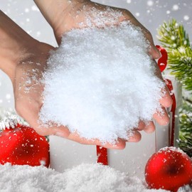 HAICN Xmas Snow Powder Magic Fake Snow Scene Decoration Artificial Fluffy Display Decoration for Christmas Party Instant Snow Fun (200, Grams)