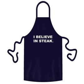 teprovo Men Grilling Apron Cooking Apron Bib Apron Men Present Cooking Barbecuing 116cm Dark Blue Kitchen Apron - I Believe in Steak