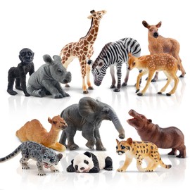 TOYMANY 12PCS Forest Animal Figure Set Wild Animal Figures Realistic Animal Model Model Popular Animals Toys Birthday Present Ornaments Christmas New Year Collection 6+ Years Old