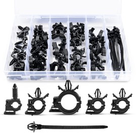 GOOACC 60Pcs Car Wire Loom Routing Clips Assortment - 6 Different Sizes Universal Wiring Harness Routing Clip Replacement Parts for Honda GM Mazda
