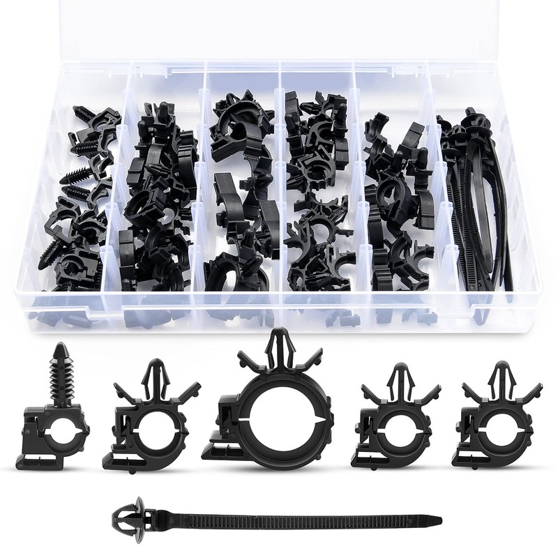 GOOACC 60Pcs Car Wire Loom Routing Clips Assortment - 6