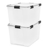 IRIS USA WeatherPro 74 Qt Storage Bins with Lids, 2